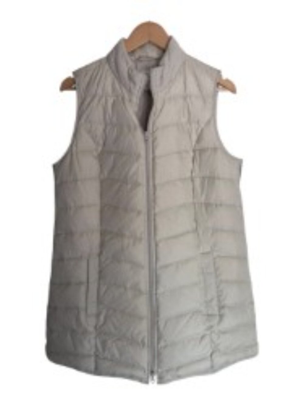 J. Jill Sleeveless Down Puffer Vest in Ivory Medium Tall - Picture 2 of 6